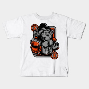 Kong Ape Gorilla Monkey Grey Orange Kids T-Shirt